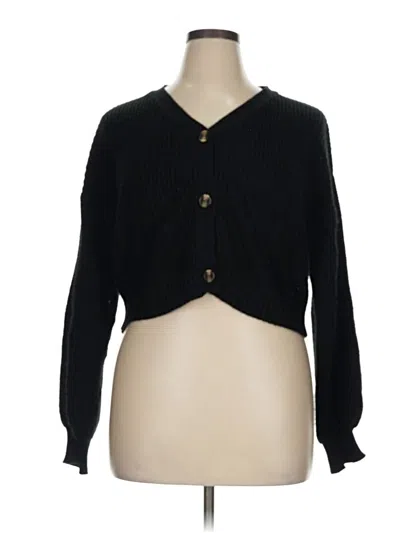 Pre-owned Shein Curve Cardigan Sweater In Black