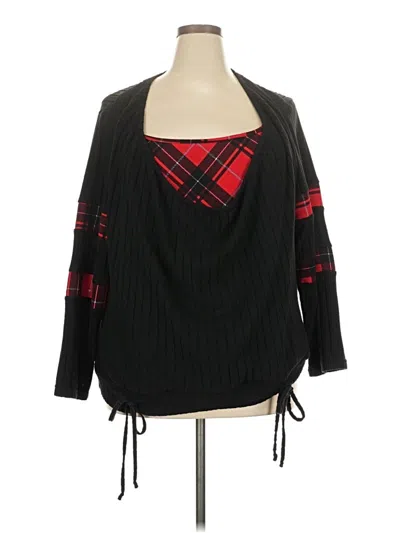 Pre-owned Shein Curve Cardigan Sweater In Black