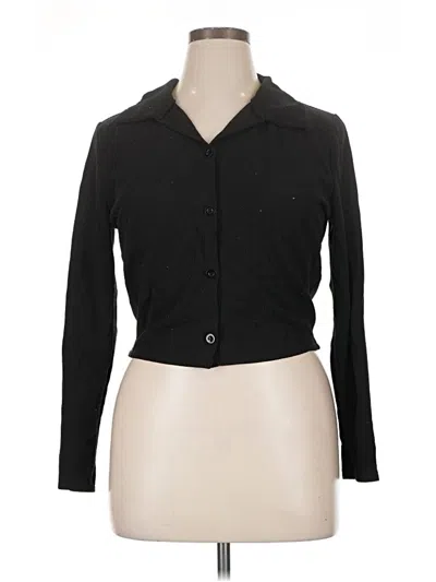 Pre-owned Shein Curve Cardigan Sweater In Black