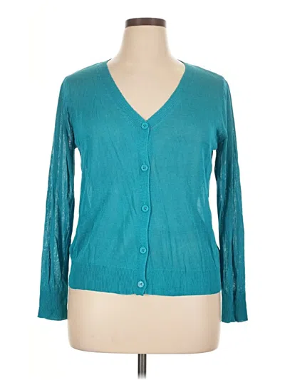 Pre-owned Shein Curve Cardigan Sweater In Blue