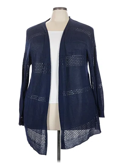 Pre-owned Shein Curve Cardigan Sweater In Blue