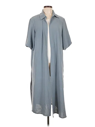 Pre-owned Shein Curve Cardigan Sweater In Blue