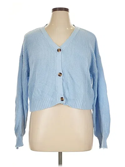 Pre-owned Shein Curve Cardigan Sweater In Blue