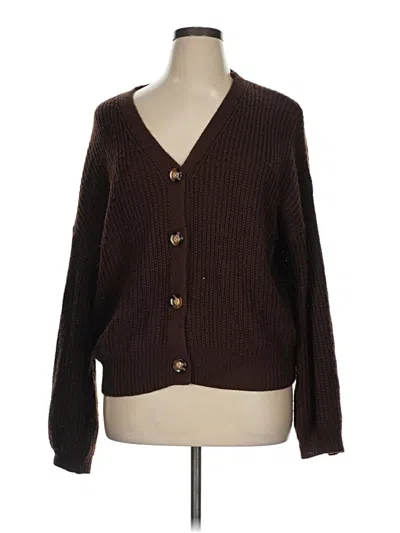 Pre-owned Shein Curve Cardigan Sweater In Brown