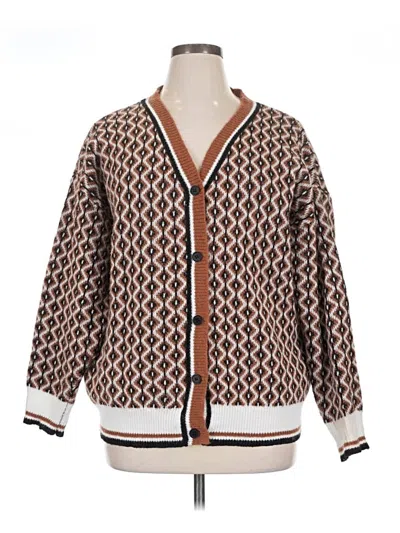 Pre-owned Shein Curve Cardigan Sweater In Brown
