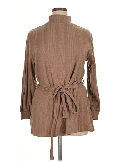 Pre-owned Shein Curve Cardigan Sweater In Brown