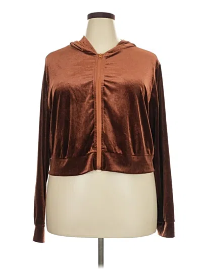 Pre-owned Shein Curve Cardigan Sweater In Brown