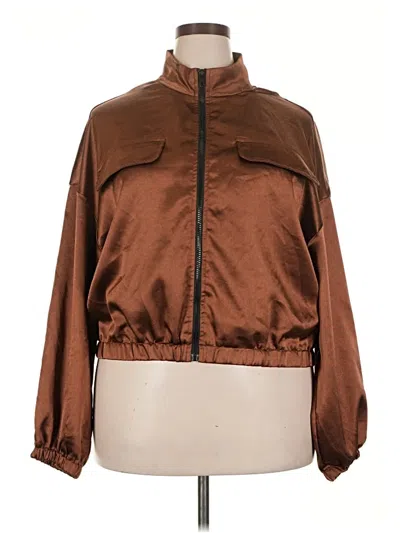 Pre-owned Shein Curve Cardigan Sweater In Brown