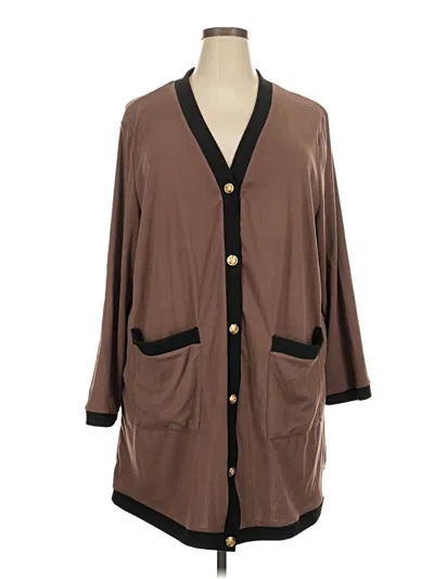Pre-owned Shein Curve Cardigan Sweater In Brown