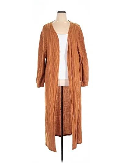Pre-owned Shein Curve Cardigan Sweater In Brown
