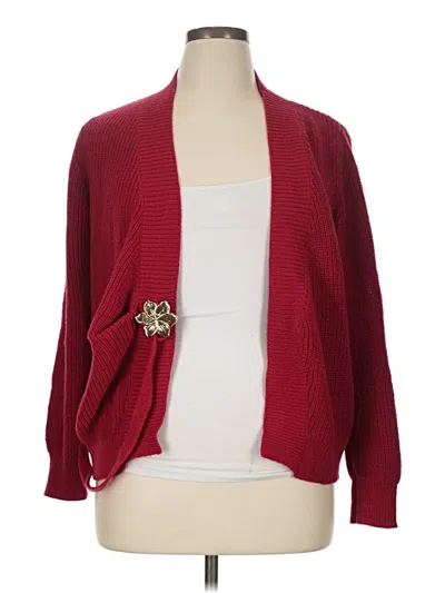 Pre-owned Shein Curve Cardigan Sweater In Burgundy