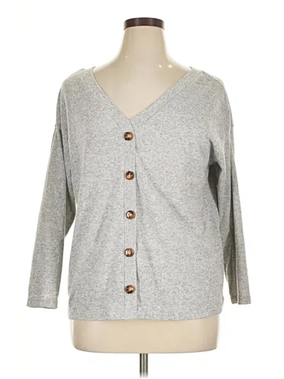 Pre-owned Shein Curve Cardigan Sweater In Gray
