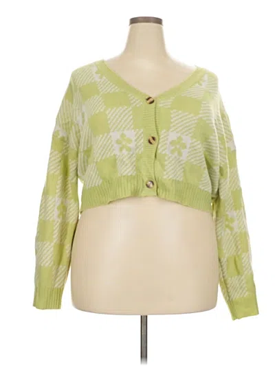 Pre-owned Shein Curve Cardigan Sweater In Green