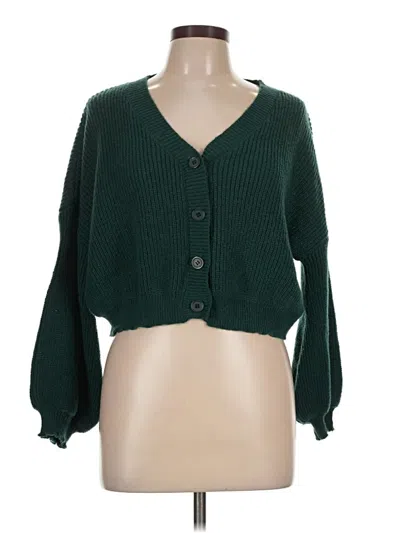 Pre-owned Shein Curve Cardigan Sweater In Green