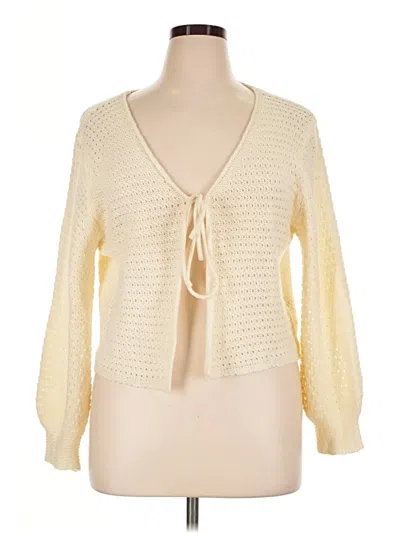 Pre-owned Shein Curve Cardigan Sweater In Ivory