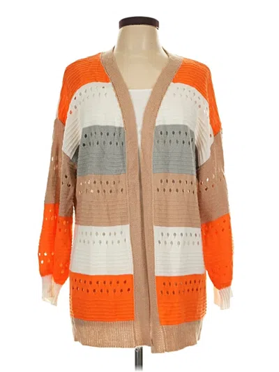 Pre-owned Shein Curve Cardigan Sweater In Orange