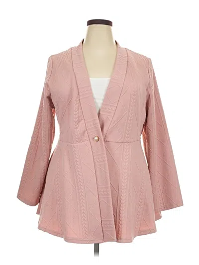 Pre-owned Shein Curve Cardigan Sweater In Pink