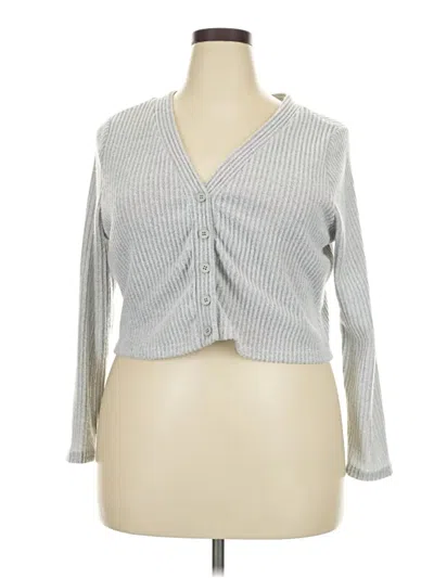 Pre-owned Shein Curve Cardigan Sweater In Silver
