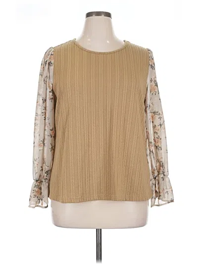 Pre-owned Shein Curve Cardigan Sweater In Tan