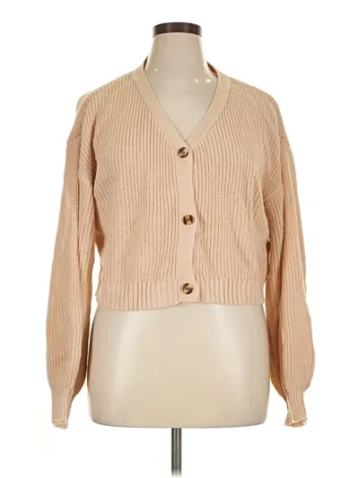 Pre-owned Shein Curve Cardigan Sweater In Tan