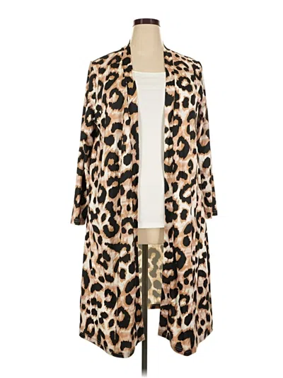Pre-owned Shein Curve Cardigan Sweater In Tan