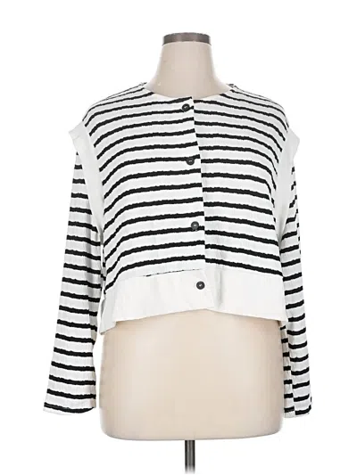 Pre-owned Shein Curve Cardigan Sweater In White