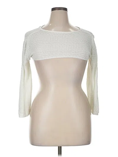 Pre-owned Shein Curve Cardigan Sweater In White