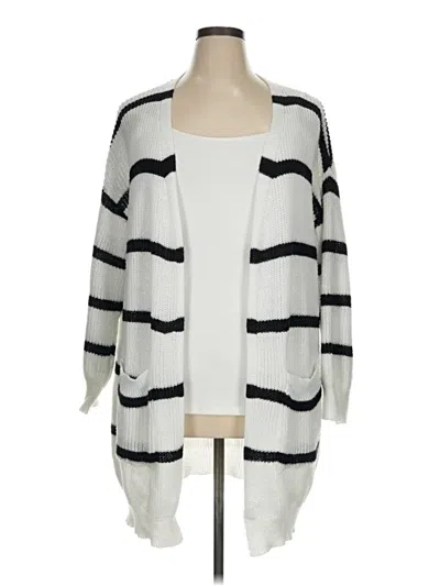 Pre-owned Shein Curve Cardigan Sweater In White