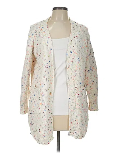 Pre-owned Shein Curve Cardigan Sweater In White