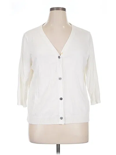 Pre-owned Shein Curve Cardigan Sweater In White