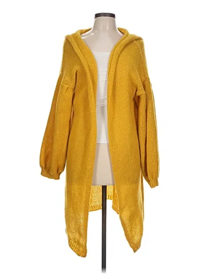 Pre-owned Shein Curve Cardigan Sweater In Yellow