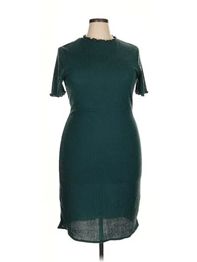 Pre-owned Shein Curve Casual Dress In Blue