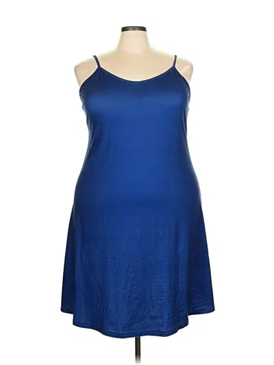 Pre-owned Shein Curve Casual Dress In Blue