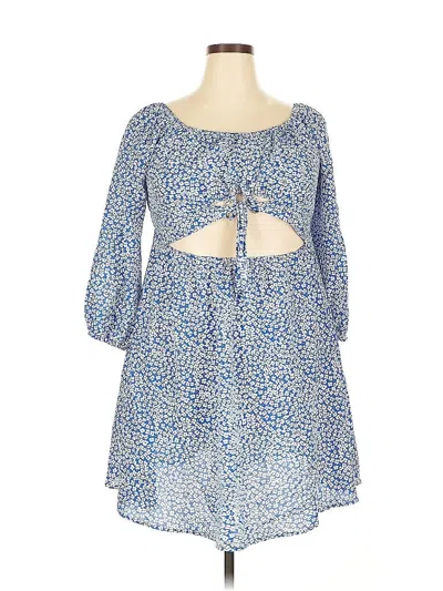Pre-owned Shein Curve Casual Dress In Blue