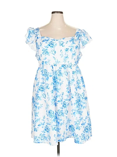 Pre-owned Shein Curve Casual Dress In Blue