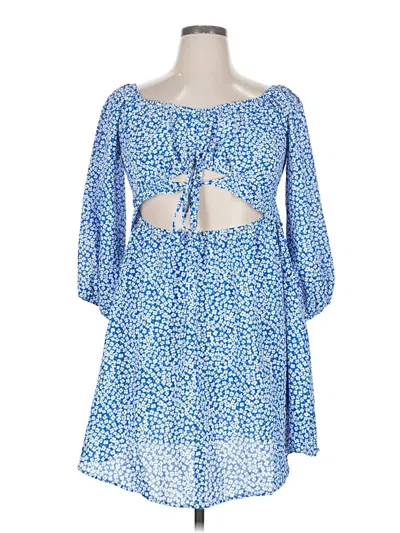 Pre-owned Shein Curve Casual Dress In Blue