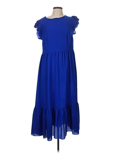 Pre-owned Shein Curve Casual Dress In Blue