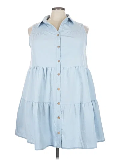 Pre-owned Shein Curve Casual Dress In Blue