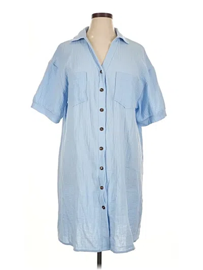 Pre-owned Shein Curve Casual Dress In Blue