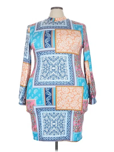 Pre-owned Shein Curve Casual Dress In Blue