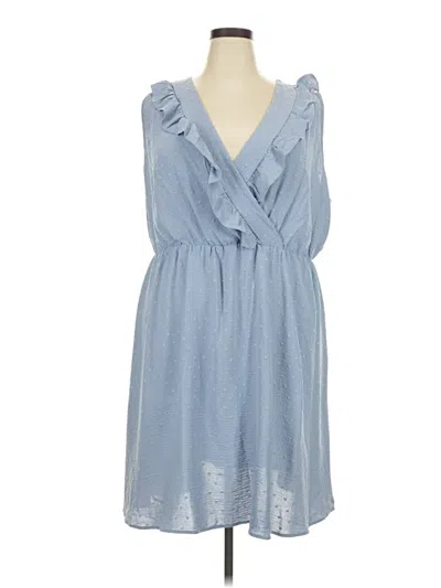 Pre-owned Shein Curve Casual Dress In Blue