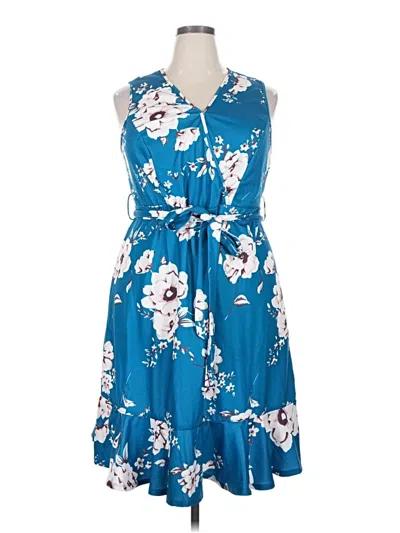 Pre-owned Shein Curve Casual Dress In Blue