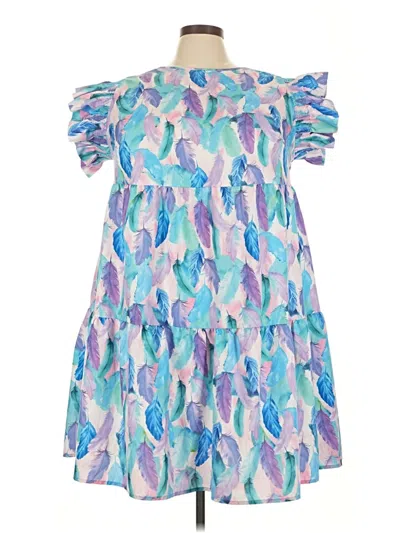 Pre-owned Shein Curve Casual Dress In Blue