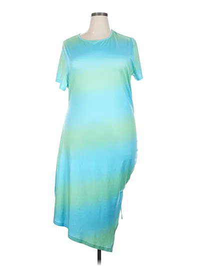 Pre-owned Shein Curve Casual Dress In Blue