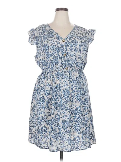 Pre-owned Shein Curve Casual Dress In Blue