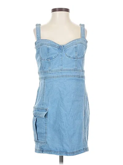 Pre-owned Shein Curve Casual Dress In Blue