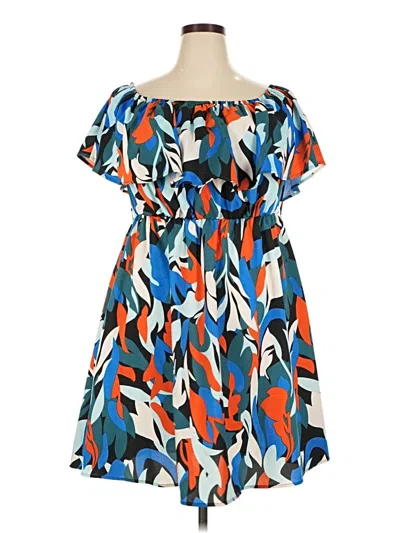 Pre-owned Shein Curve Casual Dress In Blue