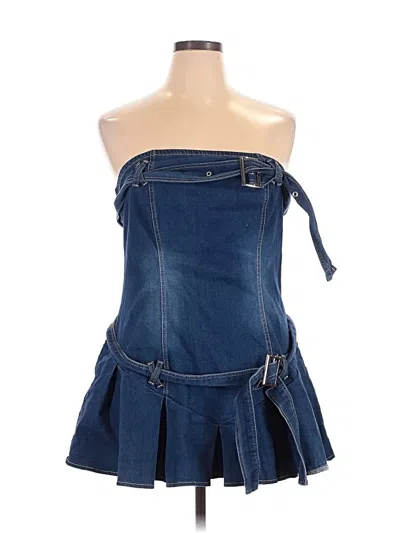 Pre-owned Shein Curve Casual Dress In Blue