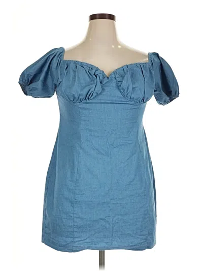 Pre-owned Shein Curve Casual Dress In Blue