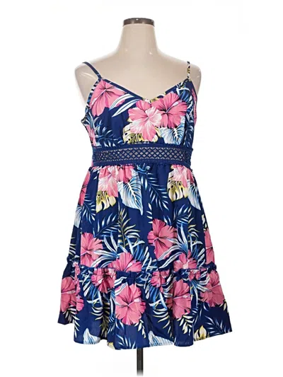 Pre-owned Shein Curve Casual Dress In Blue